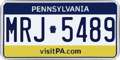 PA license plate MRJ5489