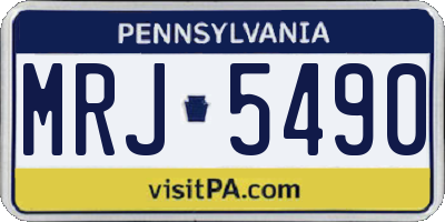 PA license plate MRJ5490