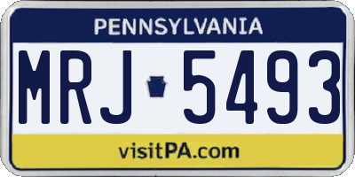 PA license plate MRJ5493