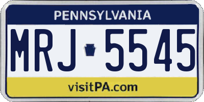 PA license plate MRJ5545