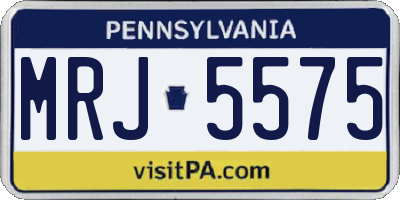 PA license plate MRJ5575