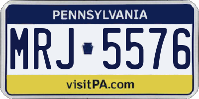 PA license plate MRJ5576