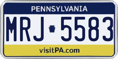 PA license plate MRJ5583