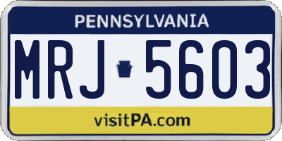 PA license plate MRJ5603