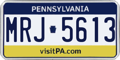 PA license plate MRJ5613