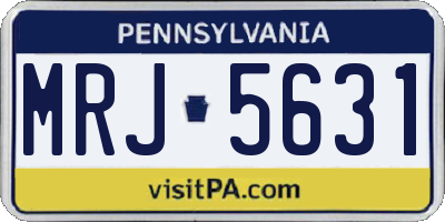 PA license plate MRJ5631