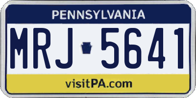 PA license plate MRJ5641