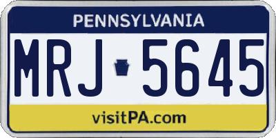 PA license plate MRJ5645