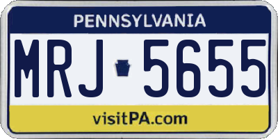 PA license plate MRJ5655