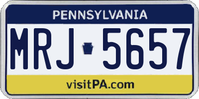 PA license plate MRJ5657