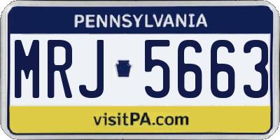 PA license plate MRJ5663