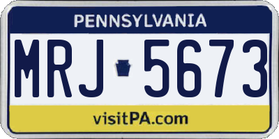 PA license plate MRJ5673