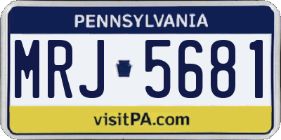 PA license plate MRJ5681