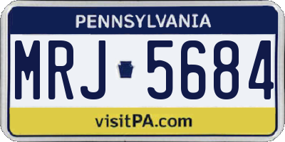 PA license plate MRJ5684