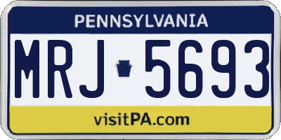 PA license plate MRJ5693
