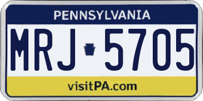 PA license plate MRJ5705
