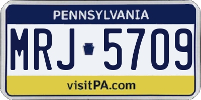 PA license plate MRJ5709