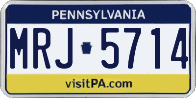 PA license plate MRJ5714