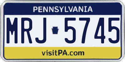 PA license plate MRJ5745