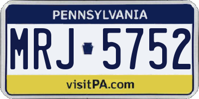 PA license plate MRJ5752