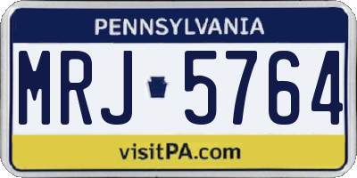 PA license plate MRJ5764