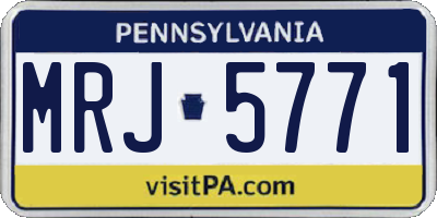 PA license plate MRJ5771