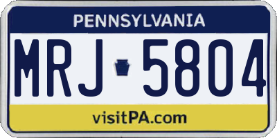 PA license plate MRJ5804