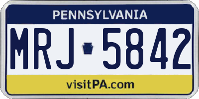 PA license plate MRJ5842