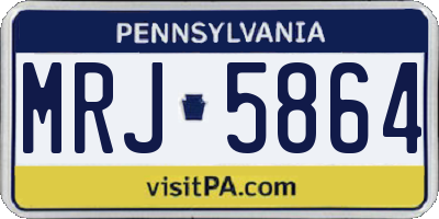 PA license plate MRJ5864