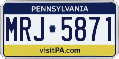 PA license plate MRJ5871
