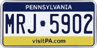 PA license plate MRJ5902