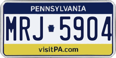 PA license plate MRJ5904