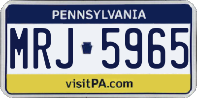 PA license plate MRJ5965