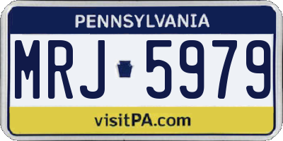 PA license plate MRJ5979