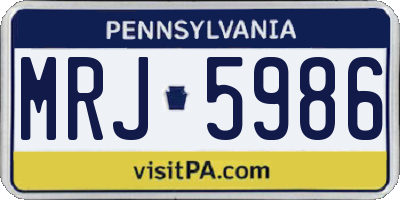 PA license plate MRJ5986