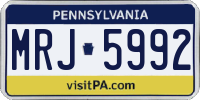 PA license plate MRJ5992