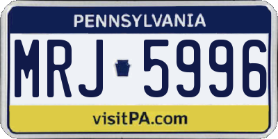 PA license plate MRJ5996