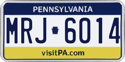 PA license plate MRJ6014