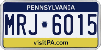 PA license plate MRJ6015