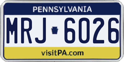 PA license plate MRJ6026