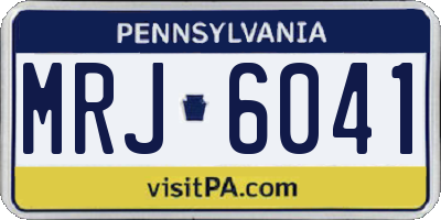 PA license plate MRJ6041