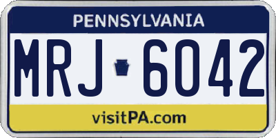 PA license plate MRJ6042