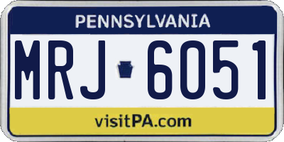 PA license plate MRJ6051