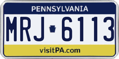 PA license plate MRJ6113