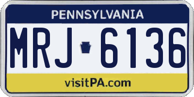 PA license plate MRJ6136