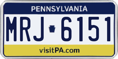 PA license plate MRJ6151