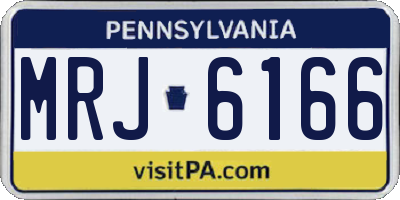 PA license plate MRJ6166