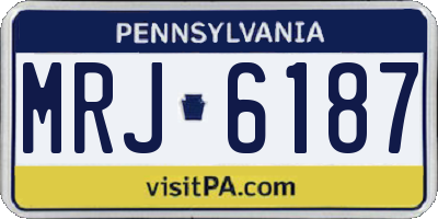 PA license plate MRJ6187