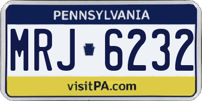 PA license plate MRJ6232