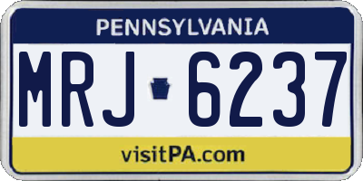 PA license plate MRJ6237
